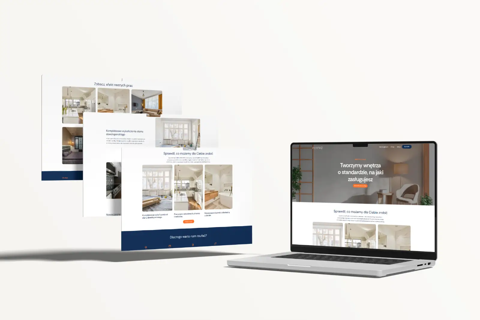mockup strony dla firmy uslugowej wykonanej przez codei
